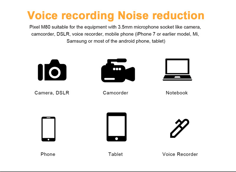 Pixel M80 universal video microphone iphone camera with shock mount Pixel M80 universal video microphone iphone camera with shock mount