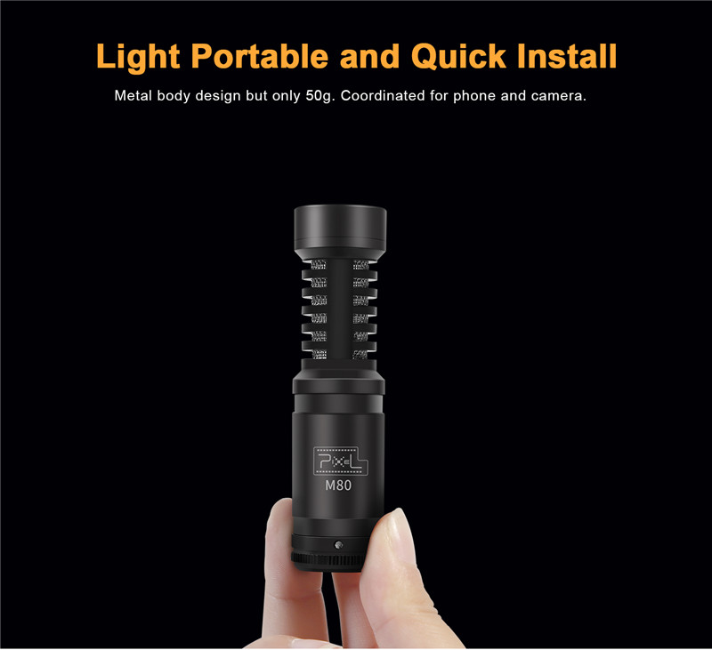 Pixel M80 universal video microphone iphone camera with shock mount Pixel M80 universal video microphone iphone camera with shock mount