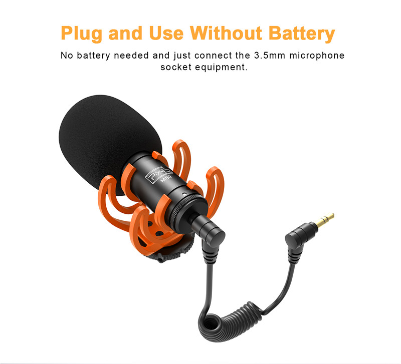 Pixel M80 universal video microphone iphone camera with shock mount Pixel M80 universal video microphone iphone camera with shock mount