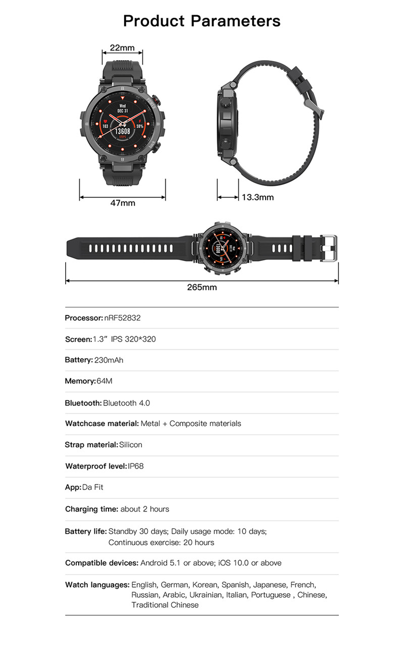 KOSPET Raptor Bluetooth Full Touch Smart Watches