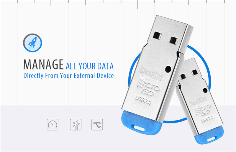 SpedCrd USB 2.0 Micro SD / TF Card Reader