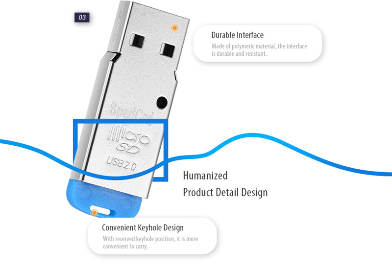 SpedCrd USB 2.0 Micro SD / TF Card Reader