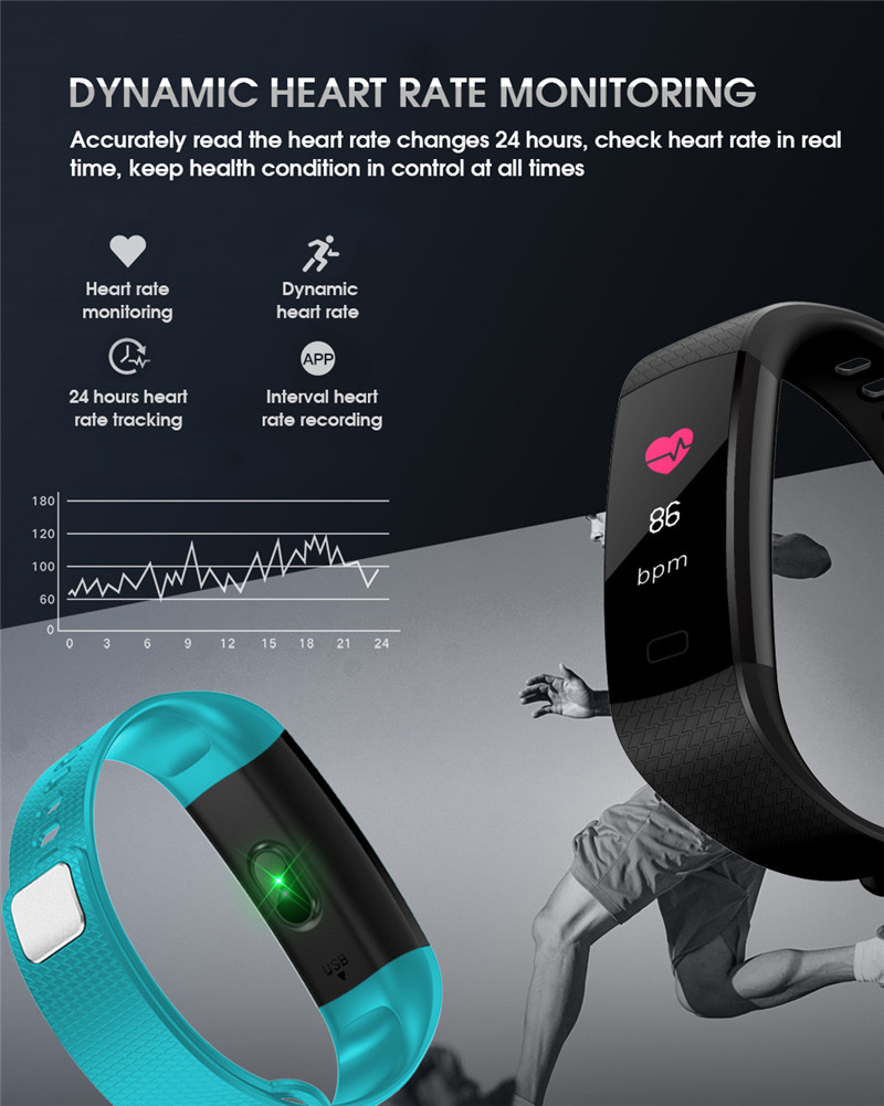 Imosi Y5 smart bracelet color screen heart rate fitness tracker watch