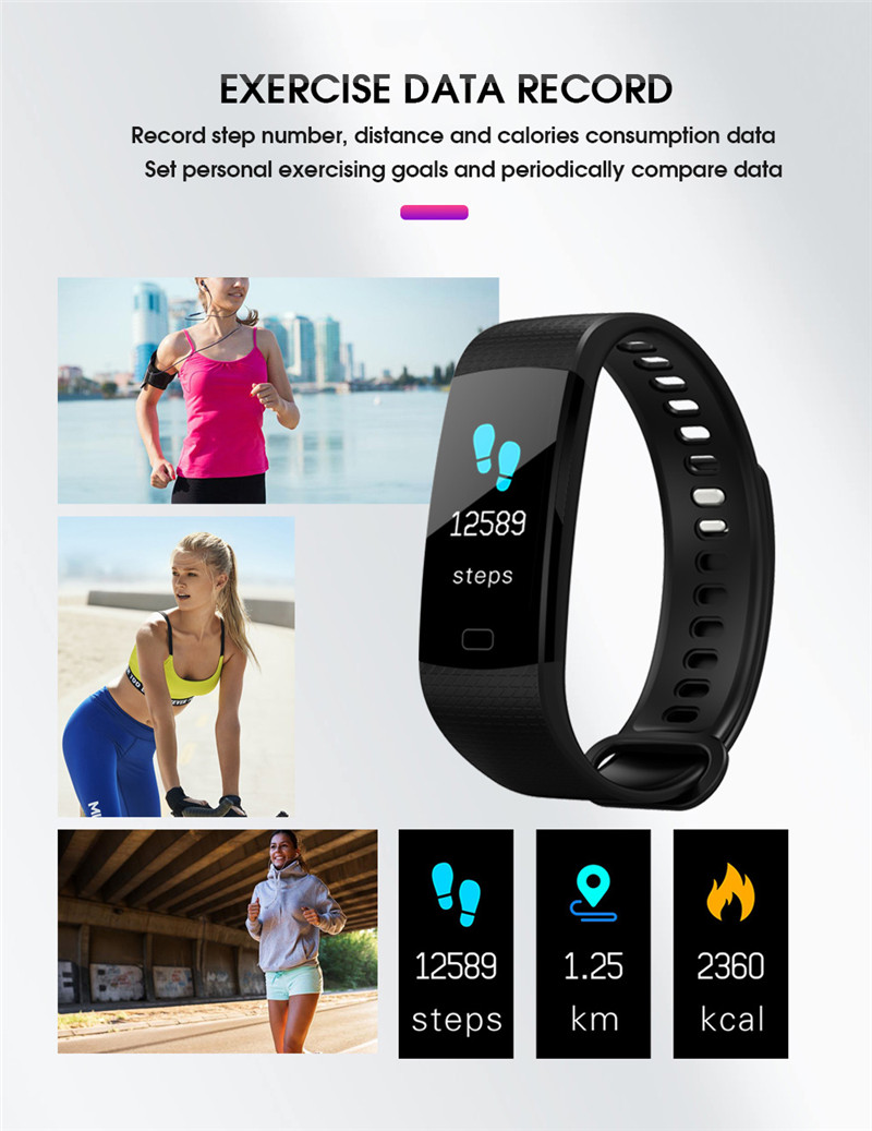 Imosi Y5 smart bracelet color screen heart rate fitness tracker watch