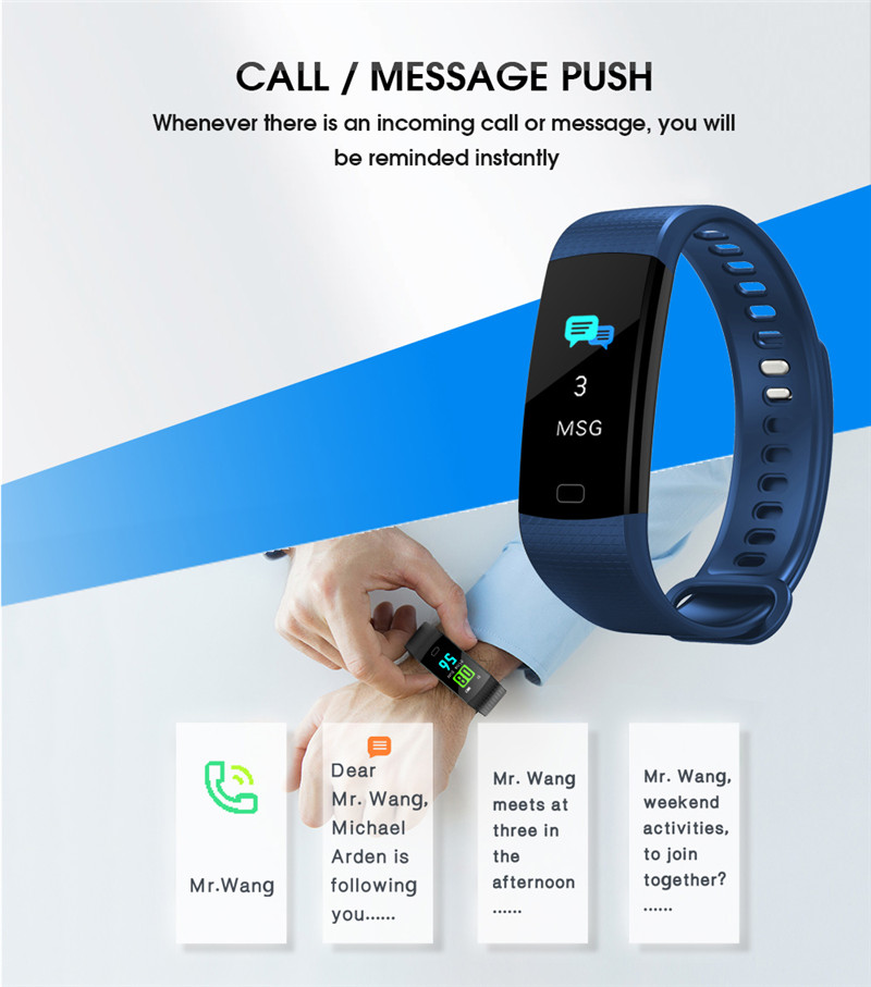 Imosi Y5 smart bracelet color screen heart rate fitness tracker watch