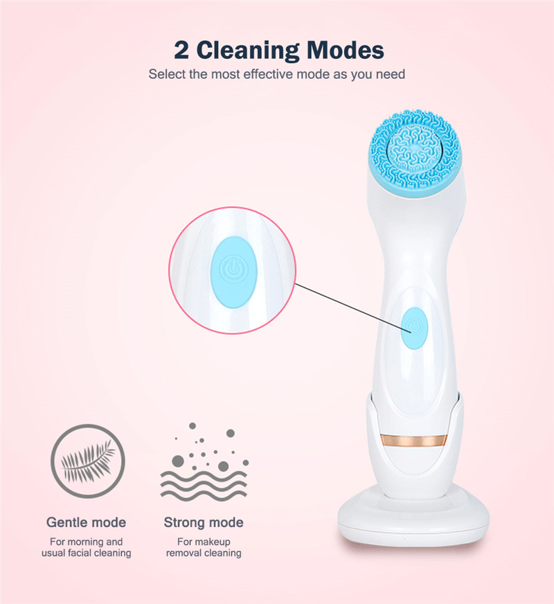 AE868 Electric Silicone Facial Cleansing Brush Sonic Vibration