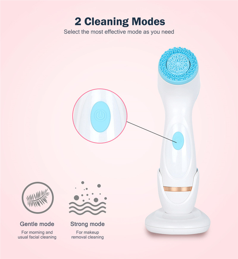 Sonic Facial Cleansing Brush Electric Silicone Face Deep Cleaner