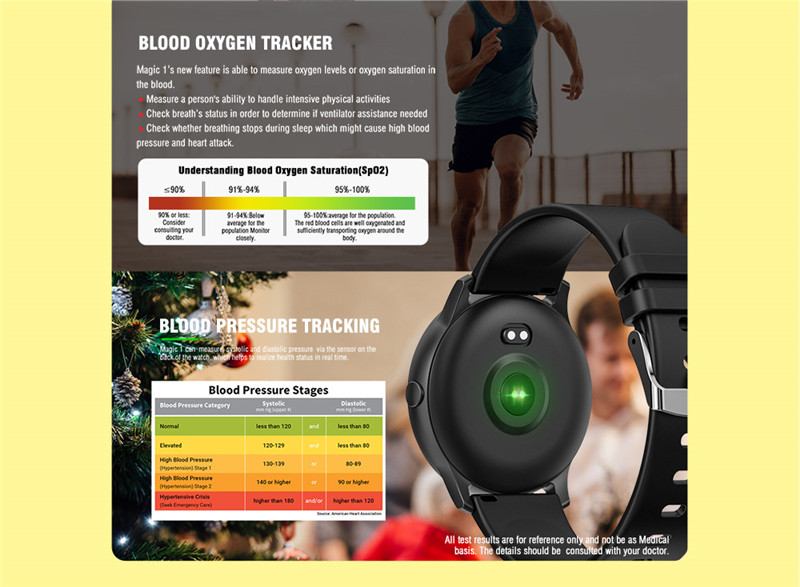 Kospet magic blood pressure test / heart rate detection smart watch