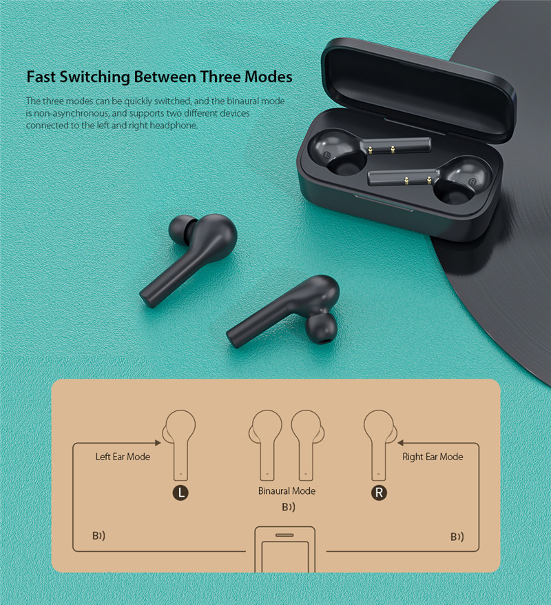 QCY T5 Bluetooth 5.0 Binaural In-ear Earphones Wireless Charging Earbuds