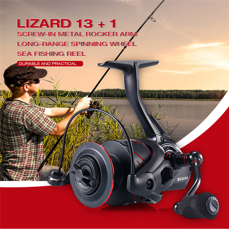 Lizard Screw-in Metal Rocker Arm Spinning Wheel Sea Fishing Reel 