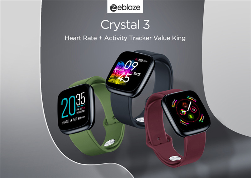 Zeblaze crystal 3 heart rate blood pressure oxygen monitor bluetooth smart watch