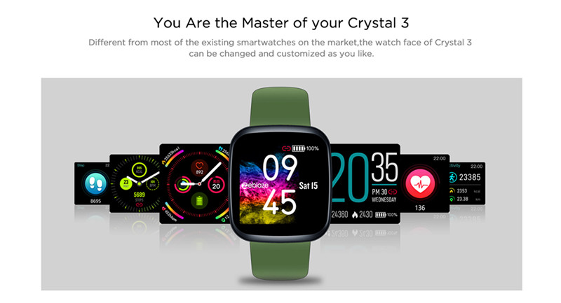 Zeblaze crystal 3 heart rate blood pressure oxygen monitor bluetooth smart watch