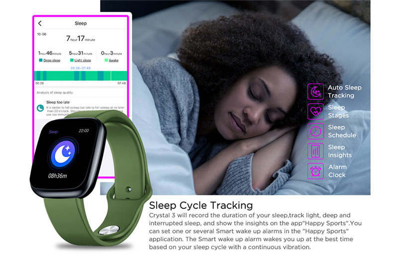 Zeblaze crystal 3 heart rate blood pressure oxygen monitor bluetooth smart watch