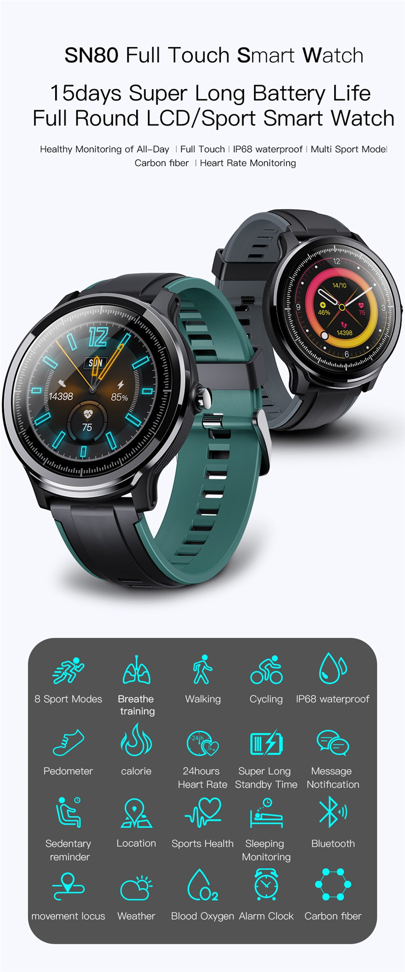 Kospet probe 1.3 inch smart sports watch fitness tracker health monitor bluetooth smartwatch Kospet probe 1.3 inch smart sports watch fitness tracker health monitor bluetooth smartwatch