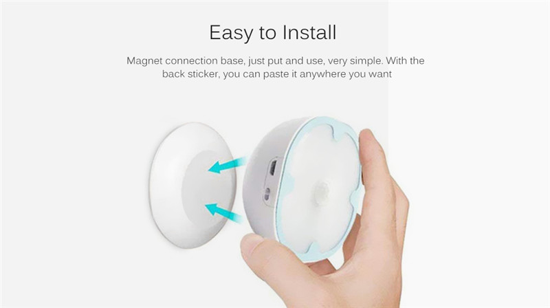 Magnetic Base Induction Body Sensor Wall Night Light