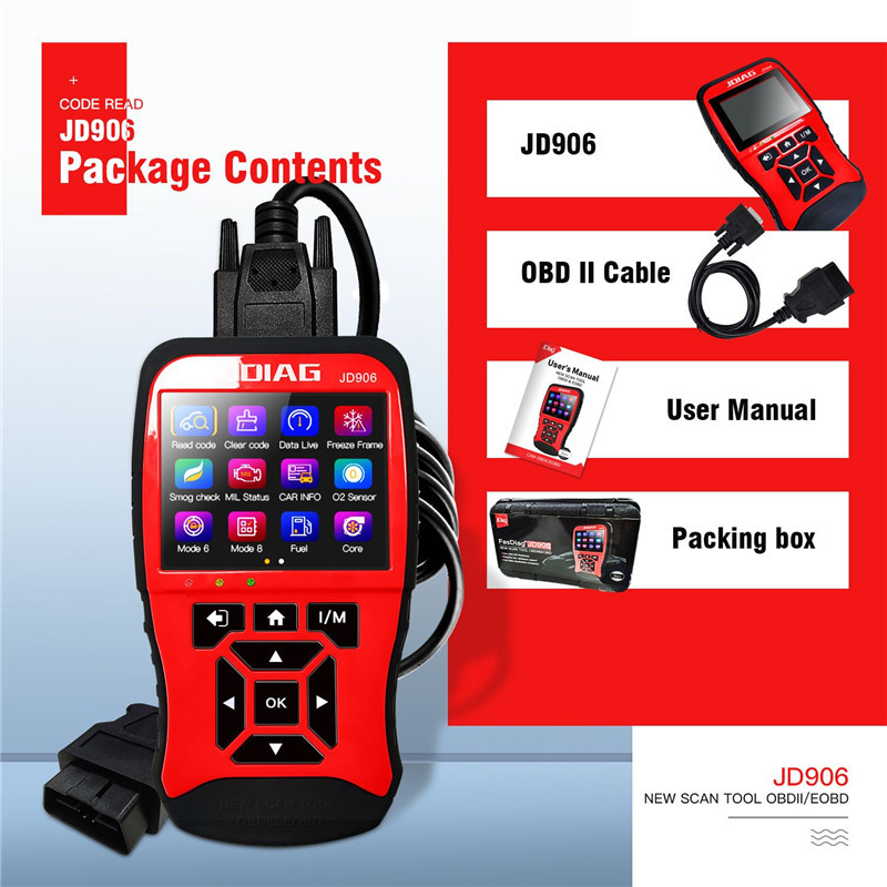 JD906 Code Reader JDiag OBD2 Diagnostic Scanning Instrument