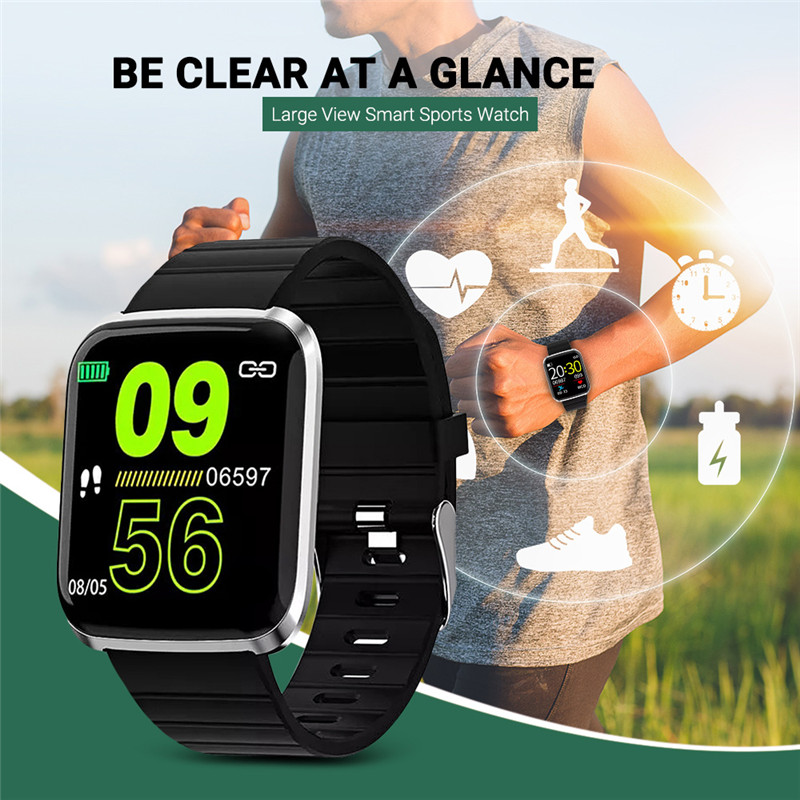 116 pro 1.3 inch large view bluetooth smart sports watch activity tracker