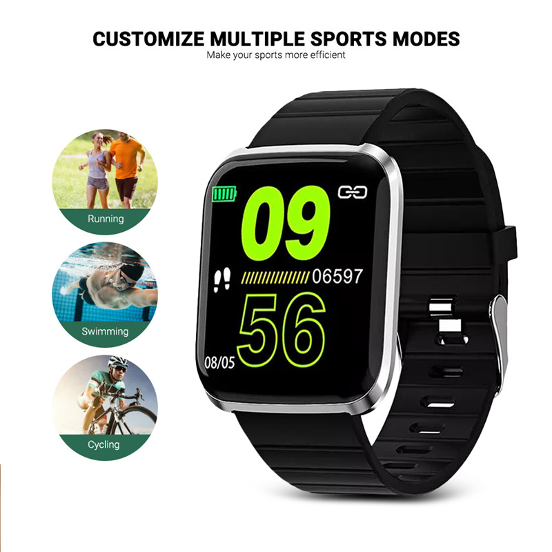 116 pro 1.3 inch large view bluetooth smart sports watch activity tracker