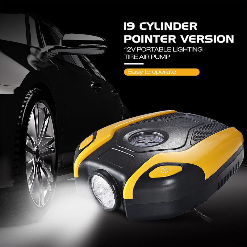 19 Cylinder Pointer Version 12V Portable Lighting Tire Air Pump