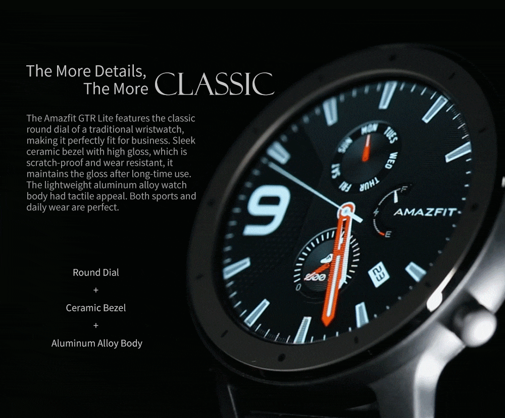 Amazfit GTR lite 47mm aluminum smart watch Amazfit GTR lite 47mm aluminum smart watch