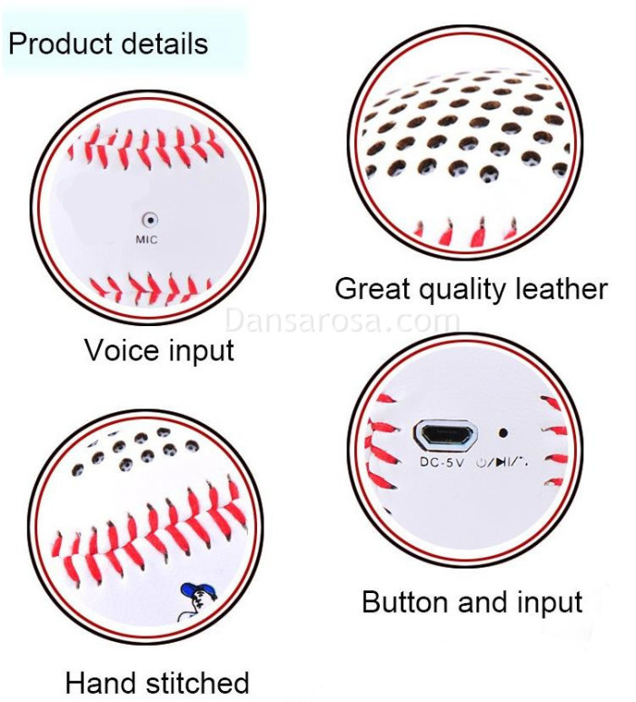 Baseball mini bluetooth speaker baseball