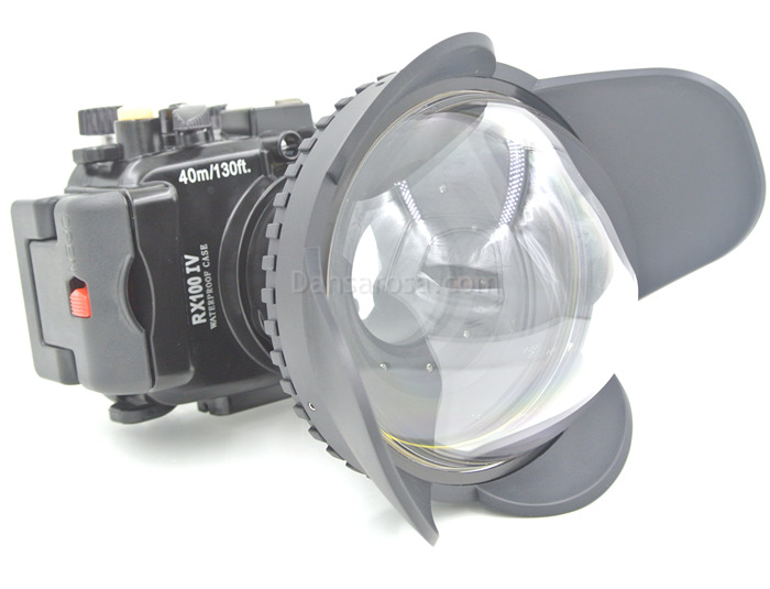 Fisheye dome port for Sony RX100 IV underwater housing