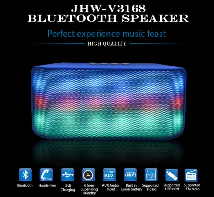LED Flash Light Mini Bluetooth Speaker V3168
