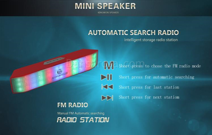 JHW-V336 LED Light Portable Mini Bluetooth Speaker Sound Box