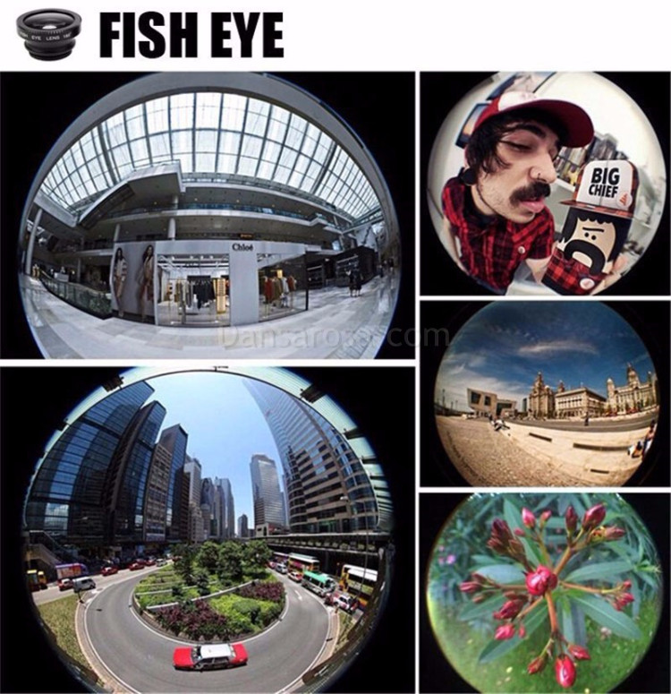 4in1 Phone Camera Lens Kit Fish Eye Wide Angle Macro Lens Selfie Stick For Iphone Android Cellphone Fisheye lens