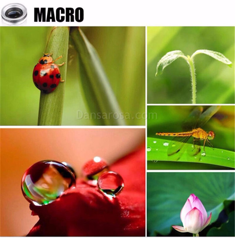 4in1 Phone Camera Lens Kit Fish Eye Wide Angle Macro Lens Selfie Stick For Iphone Android Cellphone Macro lens