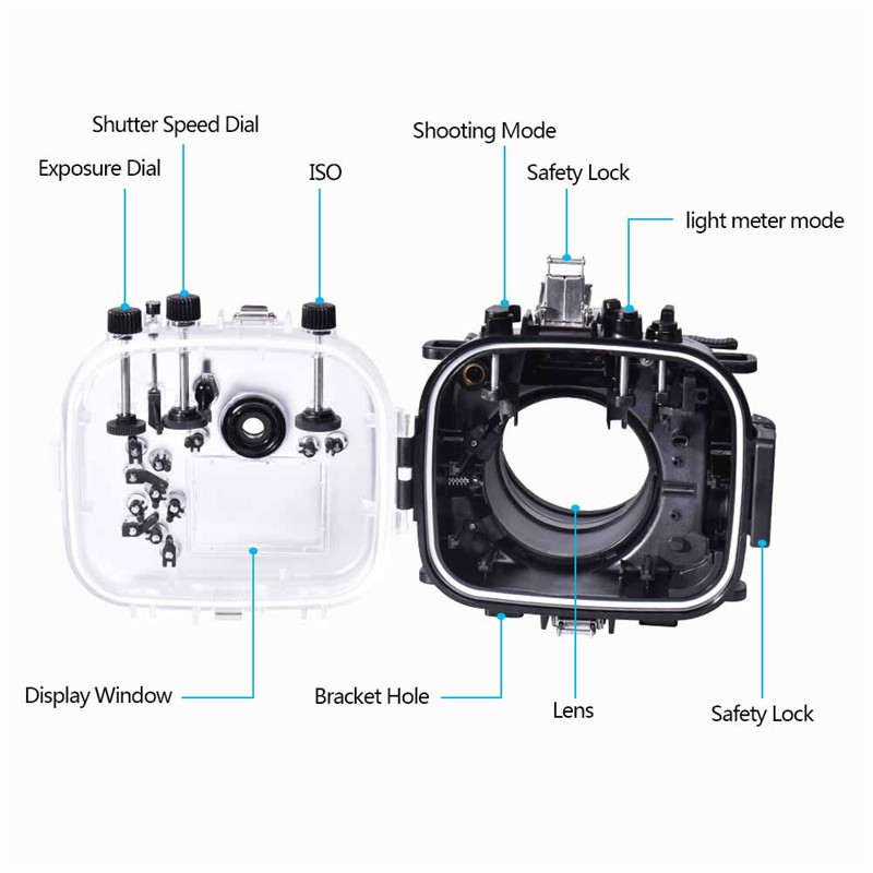 Fujifilm X-T3 underwater housing buttons