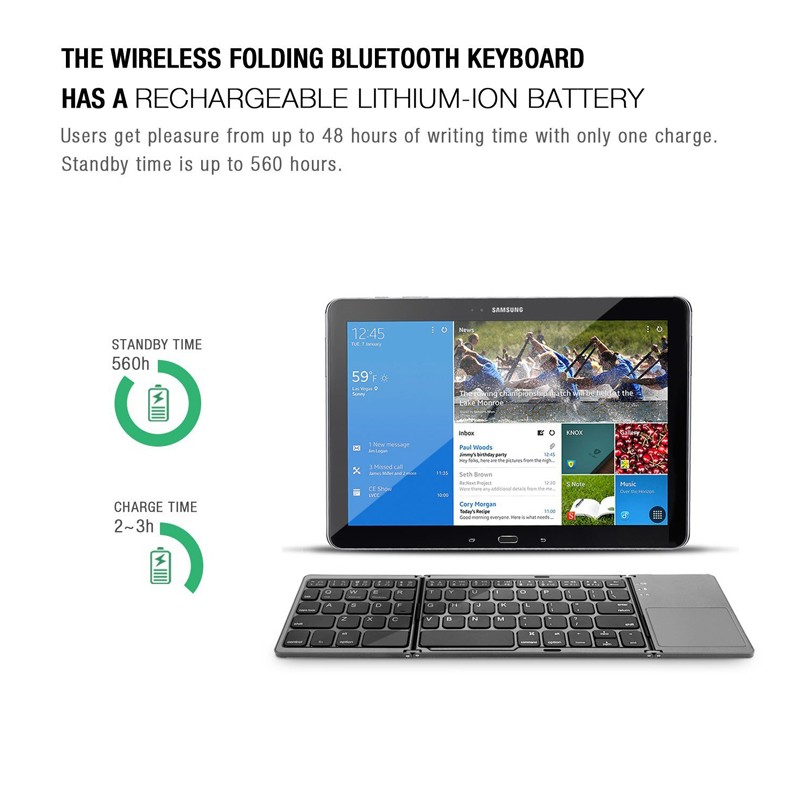 Mini foldable bluetooth Keyboard Tablet iPad Phone