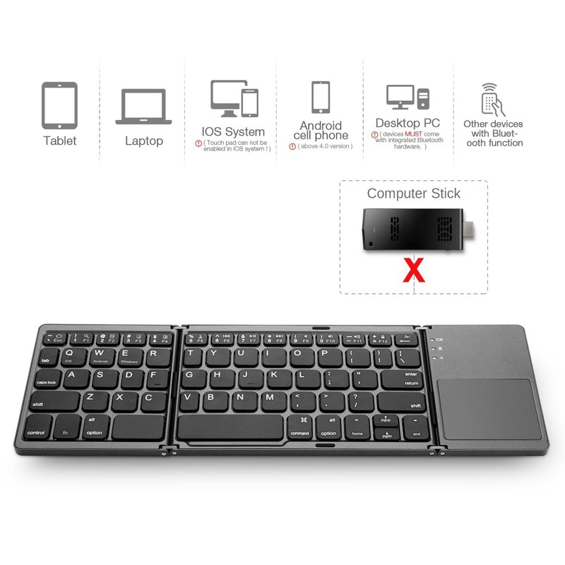 Mini foldable bluetooth Keyboard Tablet iPad Phone