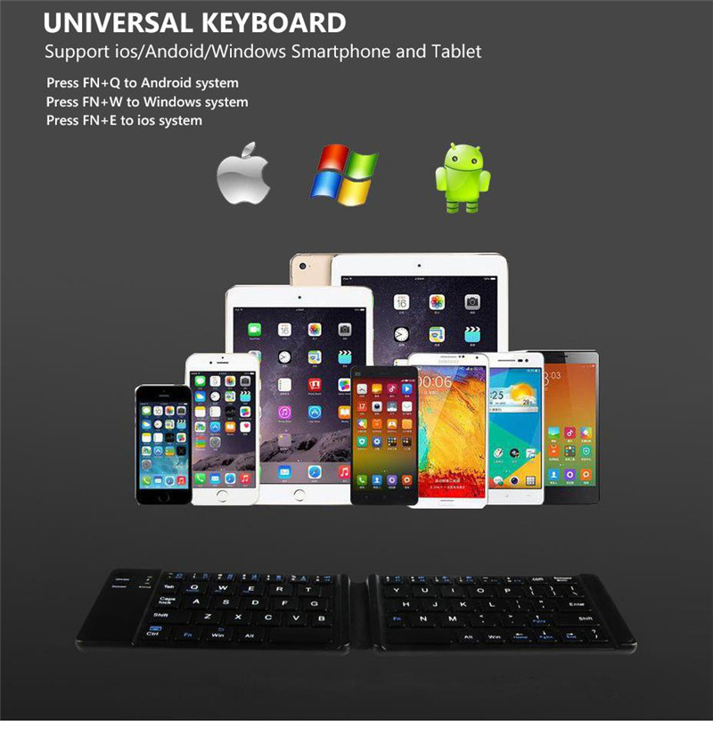 Foldable bluetooth keyboard wireless keypad ipad tablet phone Mini foldable bluetooth Keyboard Tablet iPad Phone