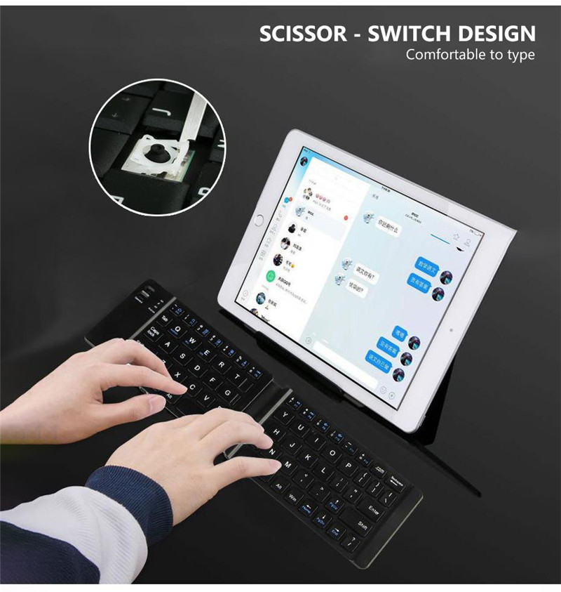 Foldable bluetooth keyboard wireless keypad ipad tablet phone Mini foldable bluetooth Keyboard Tablet iPad Phone