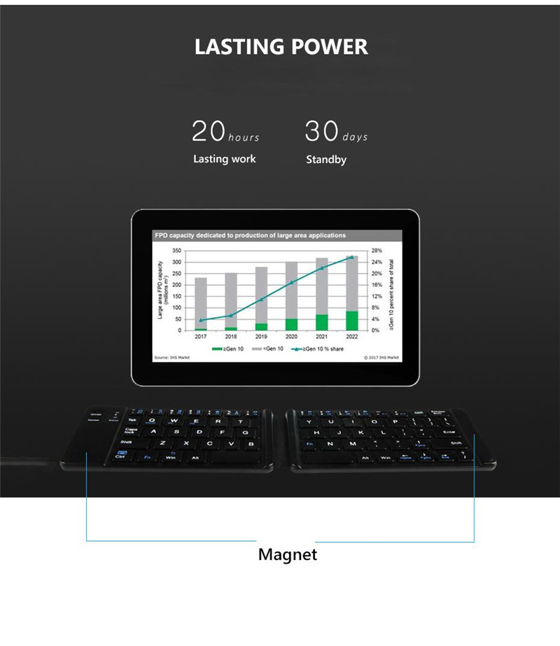 Foldable bluetooth keyboard wireless keypad ipad tablet phone Mini foldable bluetooth Keyboard Tablet iPad Phone