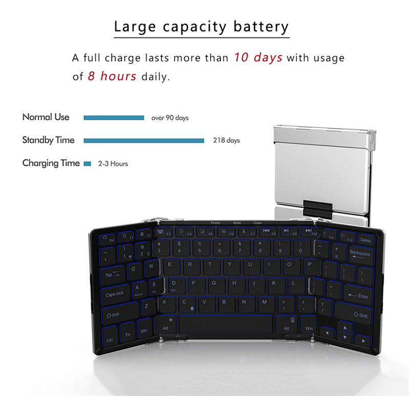Aluminum alloy portable mini bluetooth keyboard ipad Mini foldable bluetooth Keyboard Tablet iPad Phone