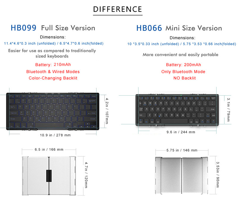 Aluminum alloy portable mini bluetooth keyboard ipad Mini foldable bluetooth Keyboard Tablet iPad Phone