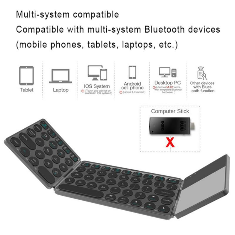 Mini foldable bluetooth Keyboard Tablet iPad Phone