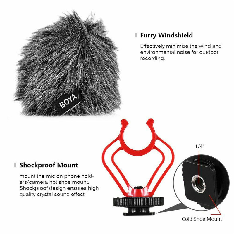 BOYA BY-MM1 cardioid shotgun microphone camera BOYA BY-MM1 cardioid shotgun microphone camera