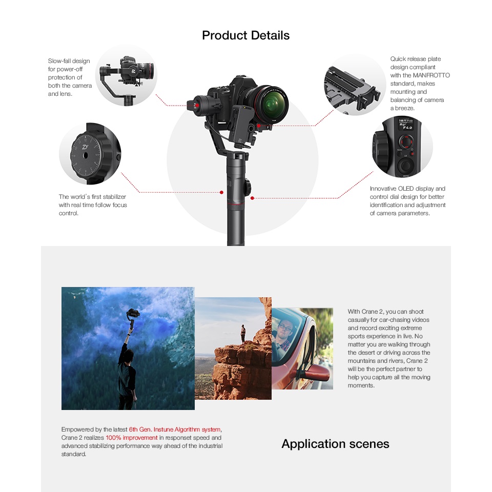 Zhiyun Crane 2 3-Axis handheld gimbal stabilizer