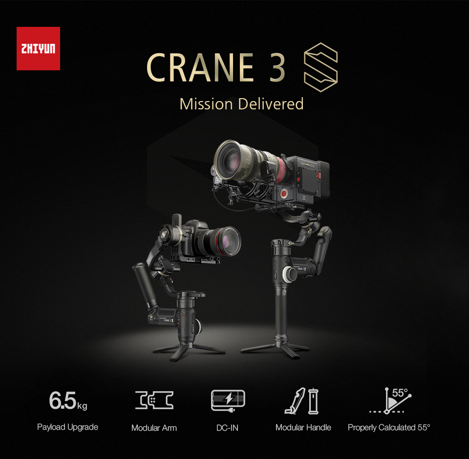 ZHIYUN crane 3S-E 3-Axis handheld stabilizer camera gimbal