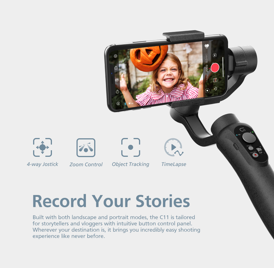 Zhiyun CINEPEER C11 mobile gimbal 3-Axis handheld stabilizer for iPhone/Samsung 