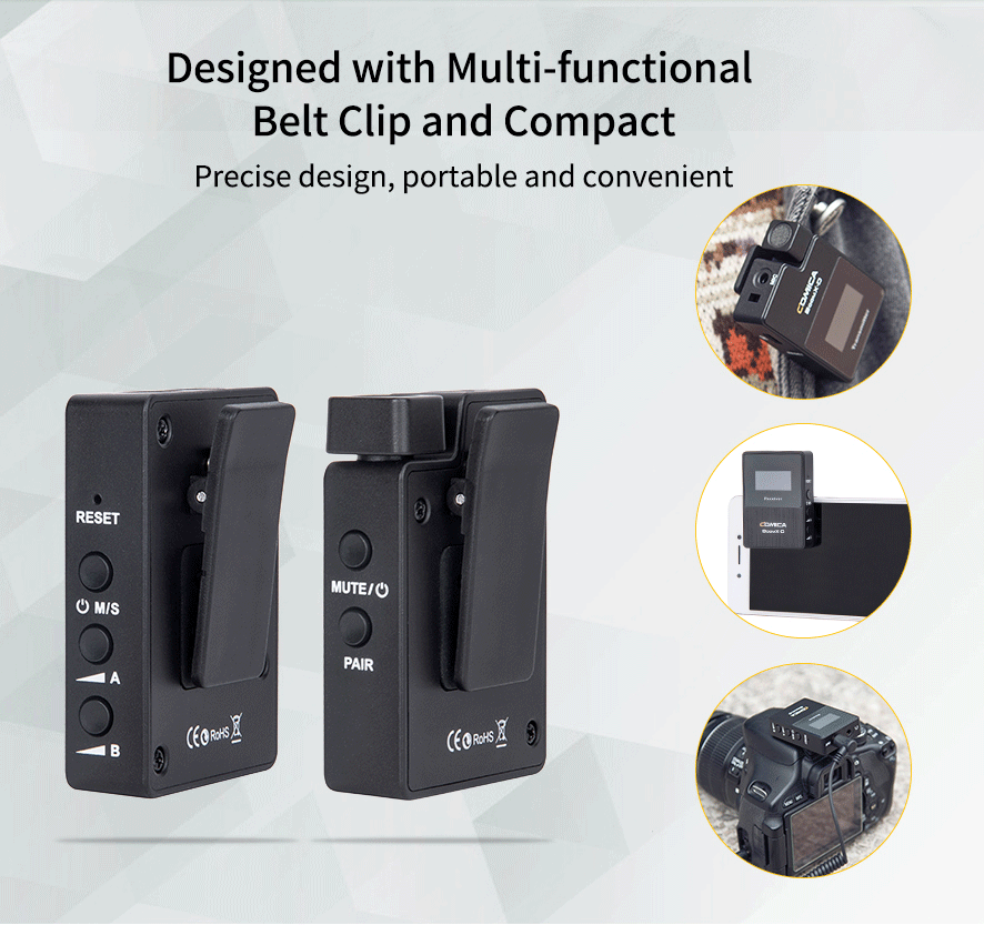 Comica BoomX-D2 2.4G wireless microphone transmitter receiver set