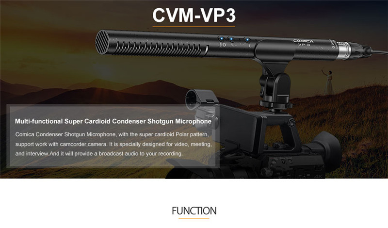 COMICA CVM-VP3 super cardioid condenser shotgun microphone