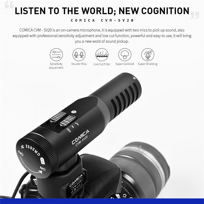 COMICA CVM-SV20 Directional Condenser Shotgun On-Camera Microphone