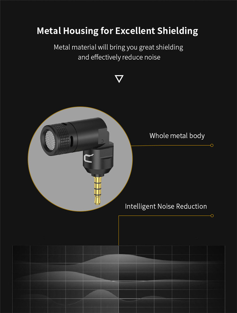 COMICA CVM-VS09 TC Mini Microphone for gopro smart phone dslr camera