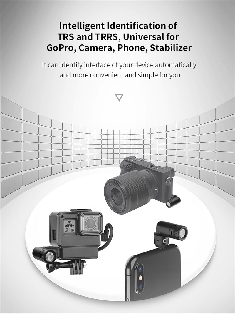 COMICA CVM-VS07 mini microphone mic TRRS plug GoPro camera DSLR