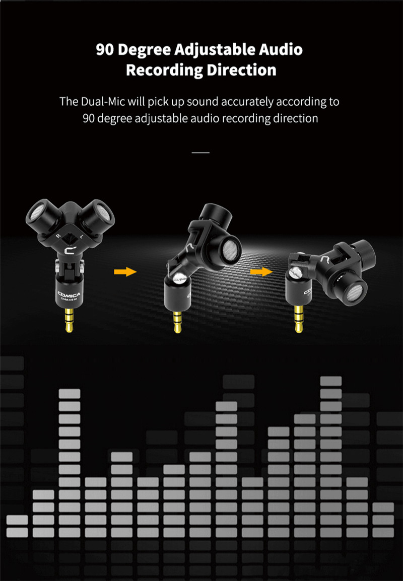COMICA CVM-VS10 mini XY cardioid stereo 3.5mm TRS mic