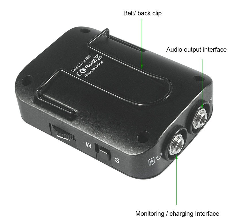 comica cvm-d03 dual head detachable mic lavalier microphone